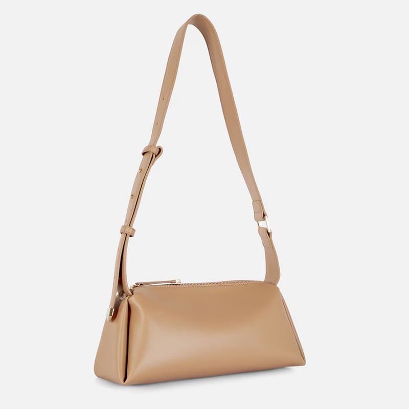 Women's camel sculptural crossbody bag