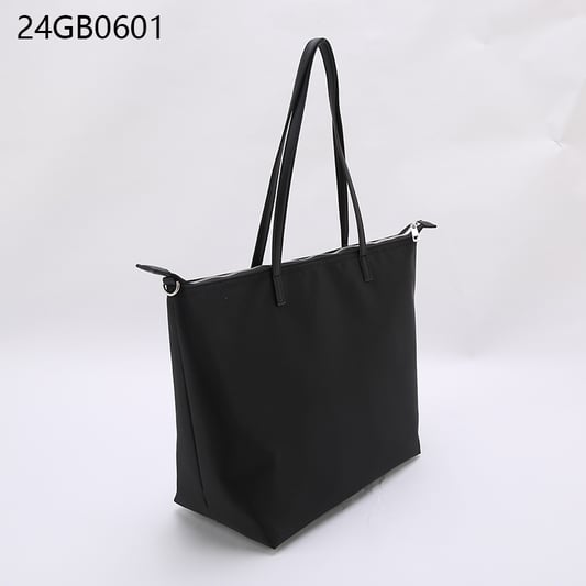 Women&#x27;s black faux leather shopper bag