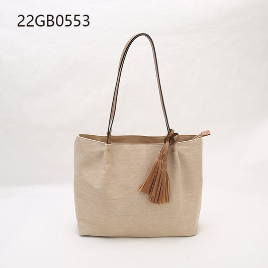 Large capacity lightweight durable shoulder crossbody bag unisex work travel fashion canvas tote bag with bamboo handle