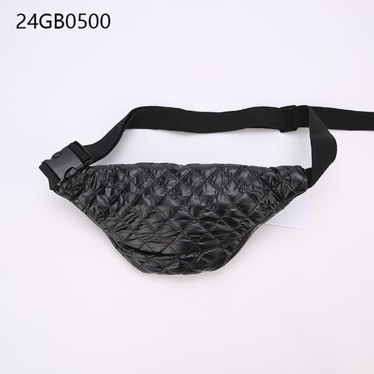 Black double zipper belt bag