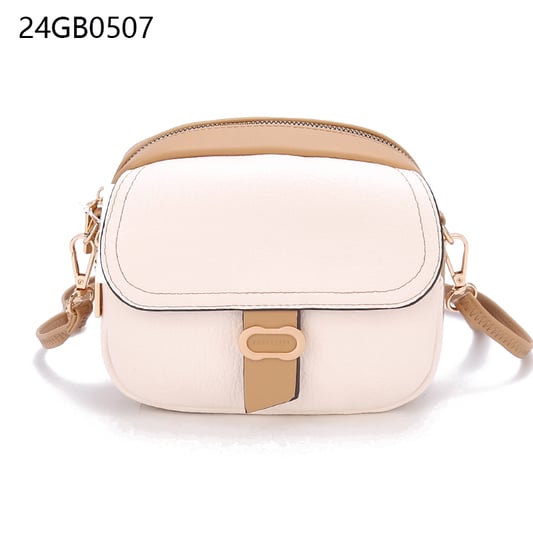 Prettyzys ladies simple shoulder oval patchwork horizontal flap square bag portable women small square bag