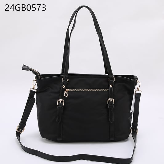 Large nylon tote bag with shoulder strap