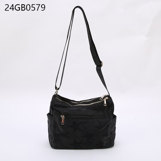 Nylon tote cross-body carry on bag with shoulder strap