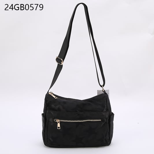 Nylon tote cross-body carry on bag with shoulder strap