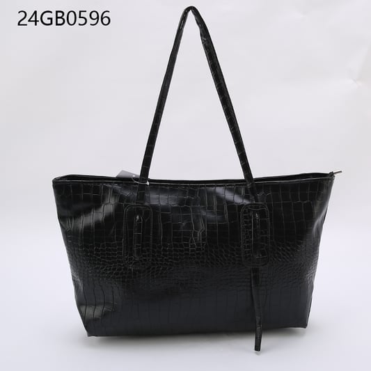 Women faux leather croc effect tote bag