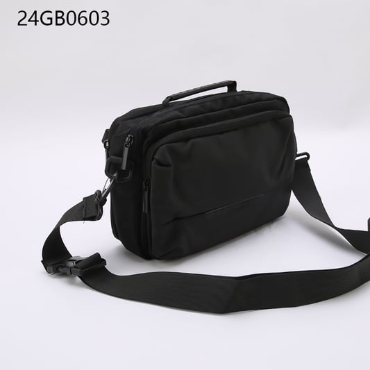 Nylon lightweight crossbody bag with long shoulder strap