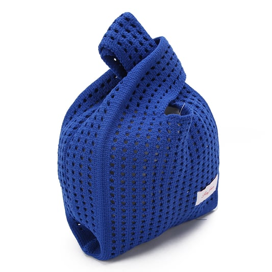 Flyknit blue woven handbag