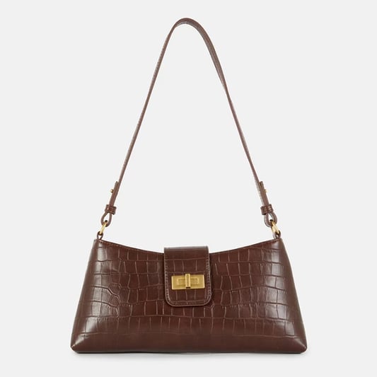 Croc effect shoulder bag