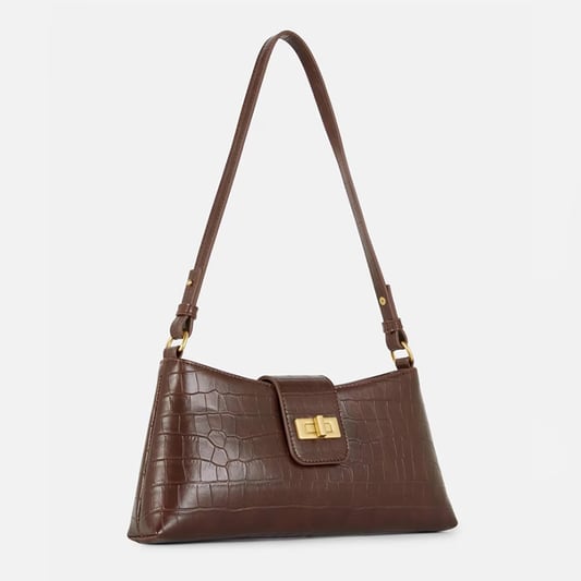 Croc effect shoulder bag